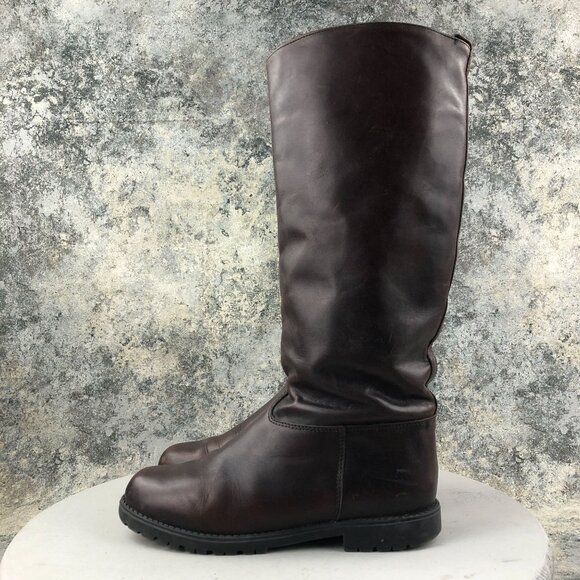 Eddie Bauer VTG Women's Size 8.5B Dark Brown Leather Knee High Tall Riding Boots - Picture 7 of 16